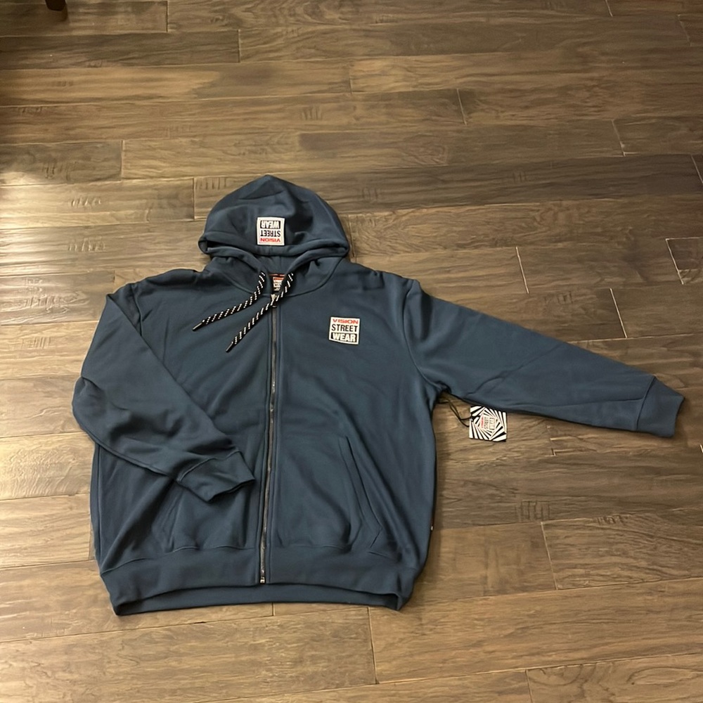 Vision Street Wear VSW Hoodie Sweat Jacket Skate Skateboard blue new Men’s XL